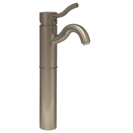Whitehaus Venus Sgl Hole/Sgl Lever Elevated Lavatory Faucet , Brushed Nickel 3-4444-BN